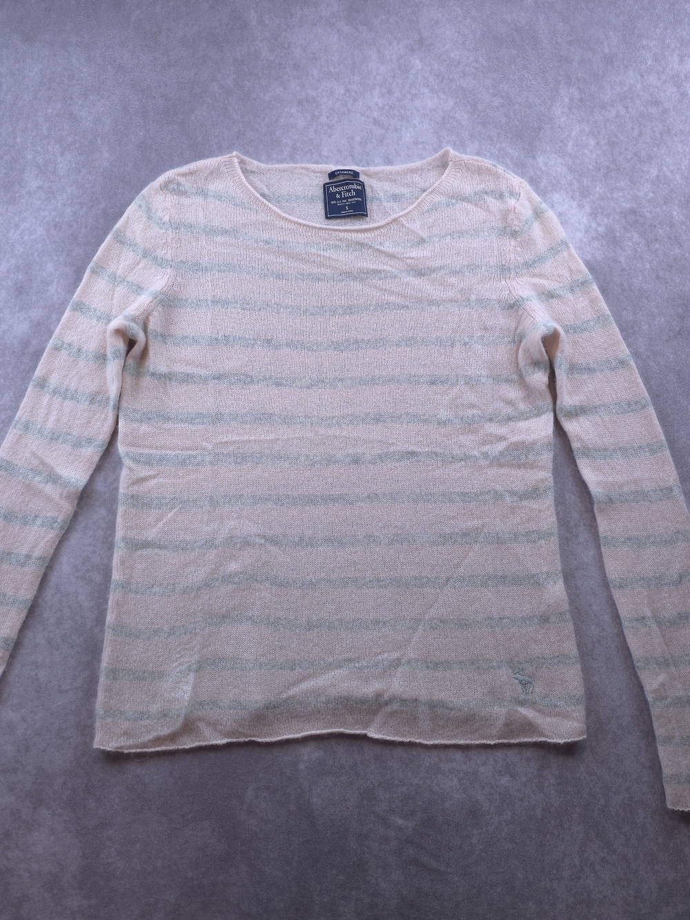 Abercrombie & Fitch Cashmere Sweater Women’s S Pink Gray Striped